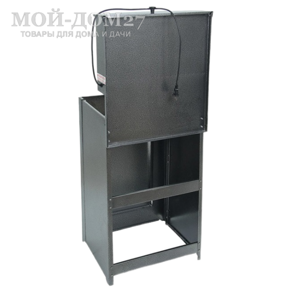 Умывальник с подогревом (Серебро) нерж. мойка | Мой-Дом27 | Объем бака – 17 литров с нагревателем мощностью 1,25 кВт Время нагрева до 60 градусов – 30 минут<br>
 Материал умывальника – сталь толщиной 0,7 мм<br>
 Мойка – нержавеющая сталь<br>
 Кран – металлический<br>
Поставляется в разобранном виде, в коробке 80*54*20 см с ручками